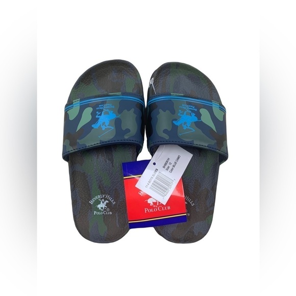 Beverly Hills Polo Club NWT Size 12 Camouflage Slide Sandals - Picture 1 of 7